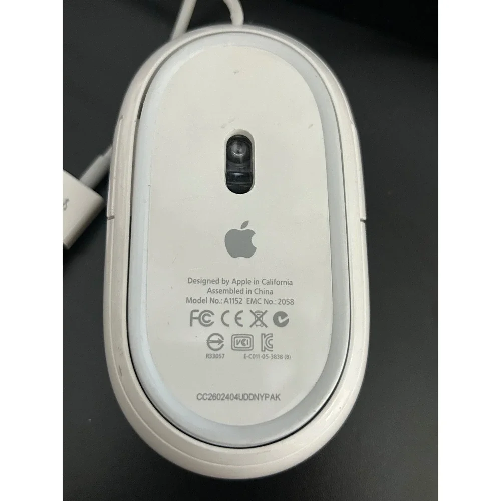 Wired Mouse White Good Apple Mighty Mouse A1152 USB Optical Scroll Ball